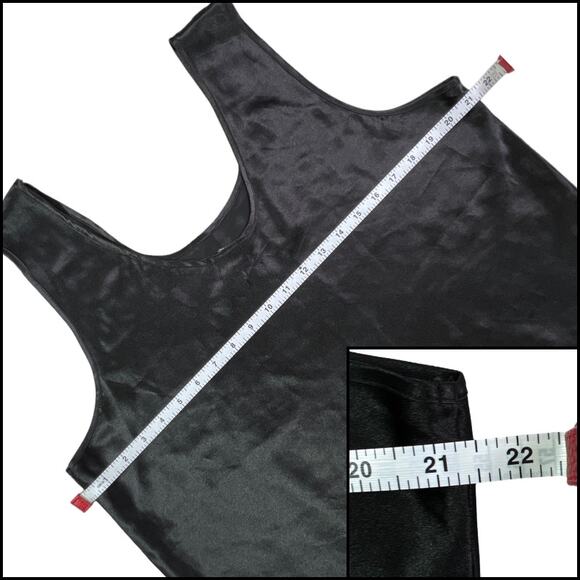 Cinema Shimmery Black Satin Ladies Camisole Cami Tank Top No Stretch - Picture 6 of 8
